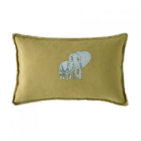 ZSL Elephant Mustard Feather Cushion (30x50)/ZSL Elephant Mustard Feather Cushion Image